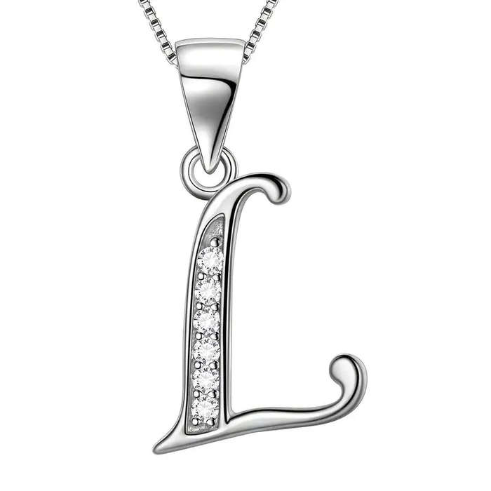 Aurora Tears Letter Necklace Initial 925 Sterling Silver