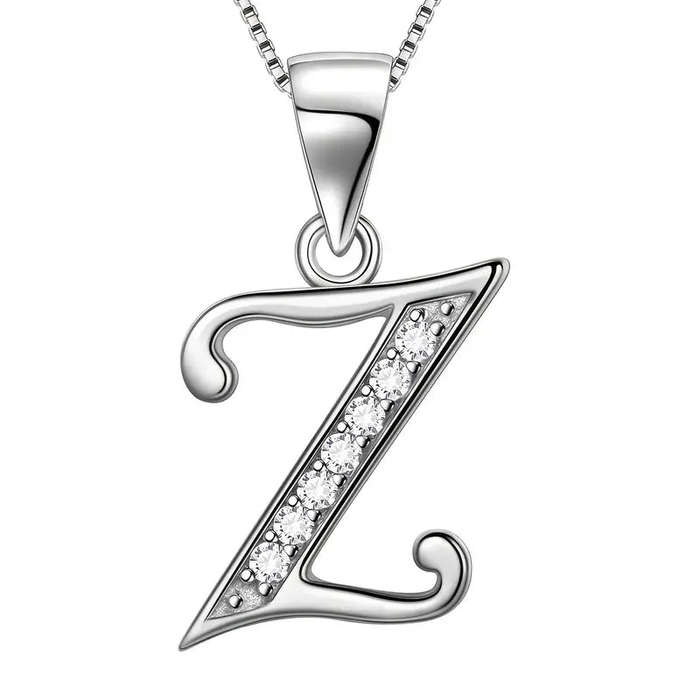 Aurora Tears Letter Necklace Initial 925 Sterling Silver