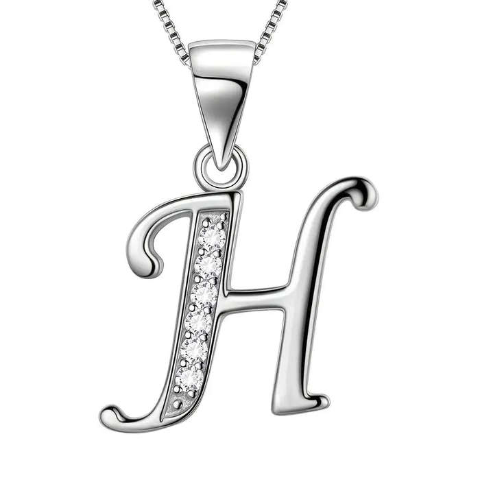 Aurora Tears Letter Necklace Initial 925 Sterling Silver