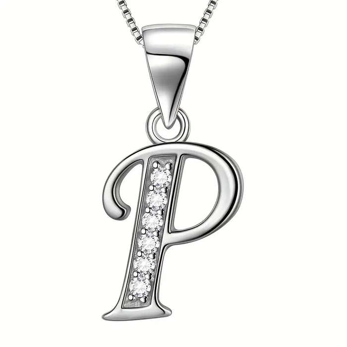 Aurora Tears Letter Necklace Initial 925 Sterling Silver