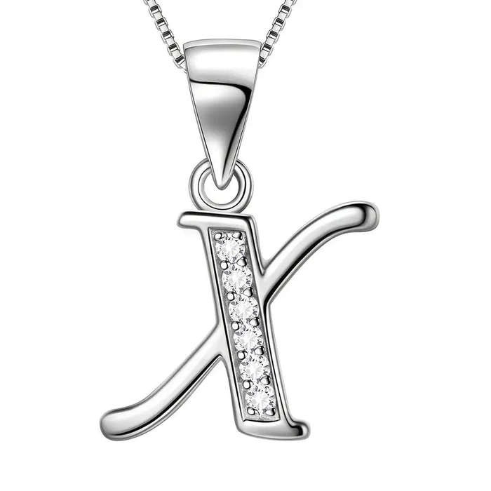 Aurora Tears Letter Necklace Initial 925 Sterling Silver