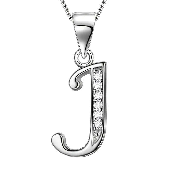 Aurora Tears Letter Necklace Initial 925 Sterling Silver