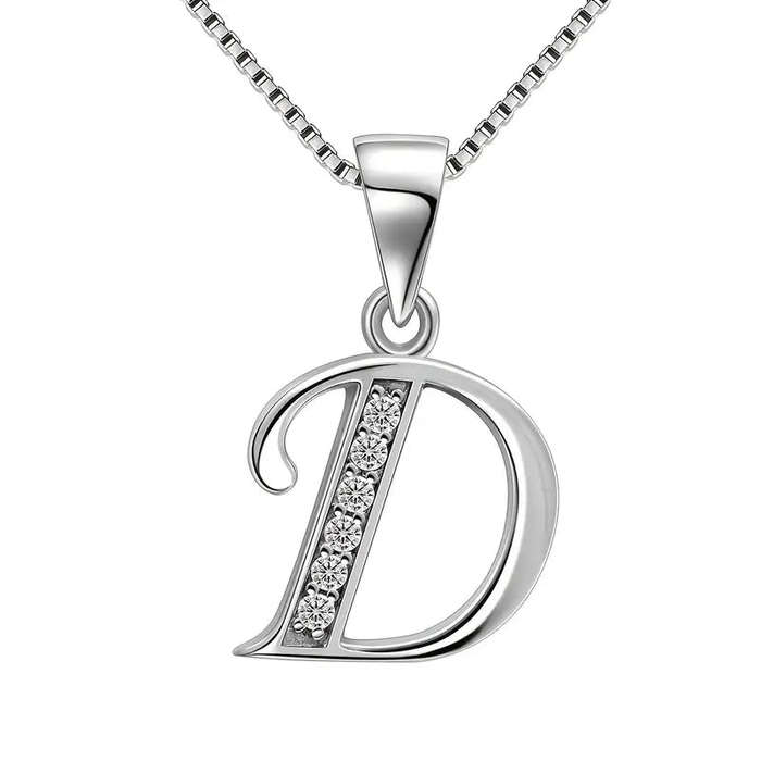 Aurora Tears Letter Necklace Initial 925 Sterling Silver