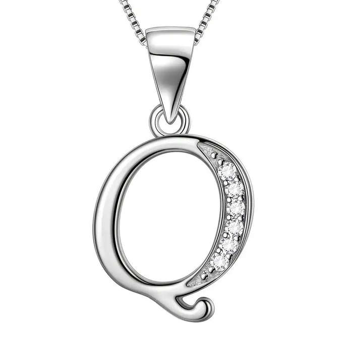 Aurora Tears Letter Necklace Initial 925 Sterling Silver