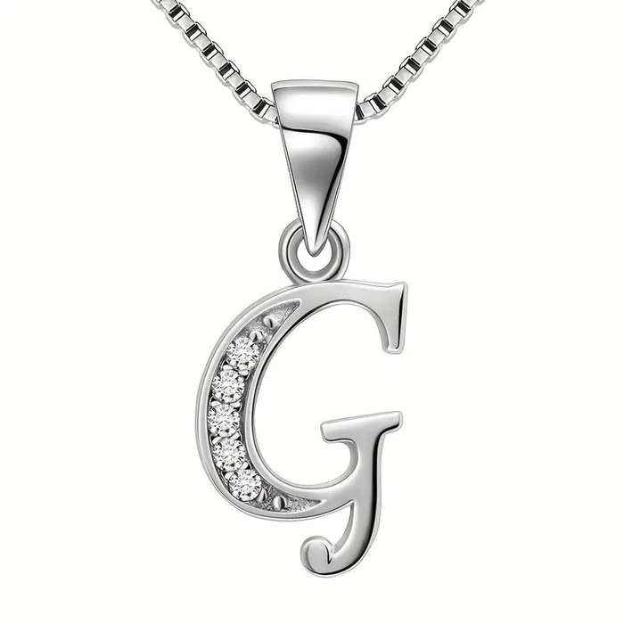 Aurora Tears Letter Necklace Initial 925 Sterling Silver