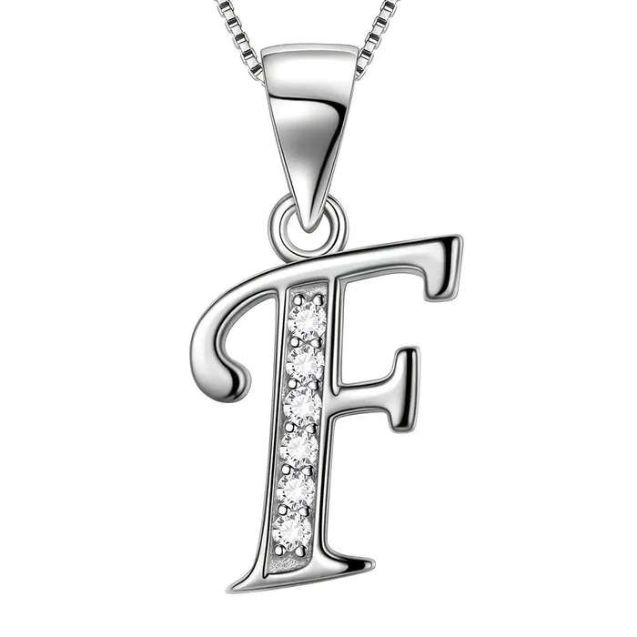 Aurora Tears Letter Necklace Initial 925 Sterling Silver