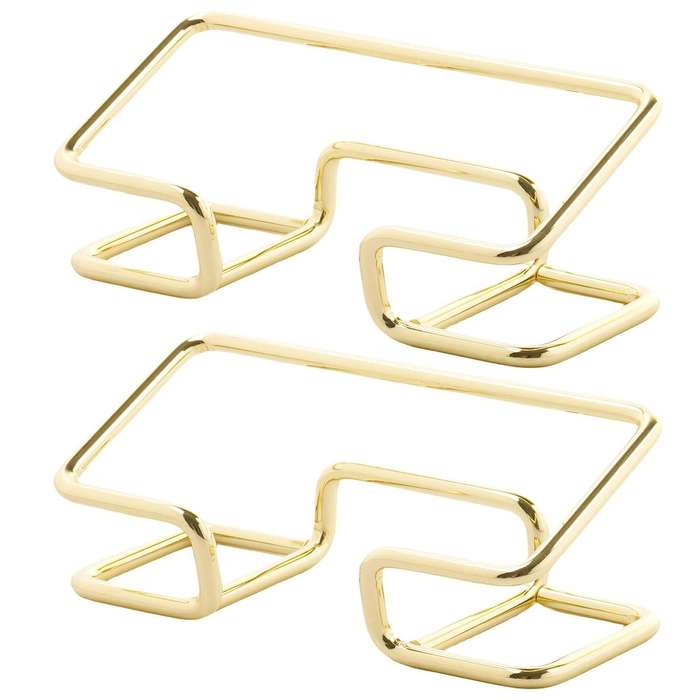 2 Pack Metal Gold Business Card Holder Display For Desk Home Office-Premium