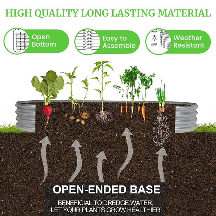 Galvanised Metal Raised Bed Vegetable Planter Box For Outdoor Garden