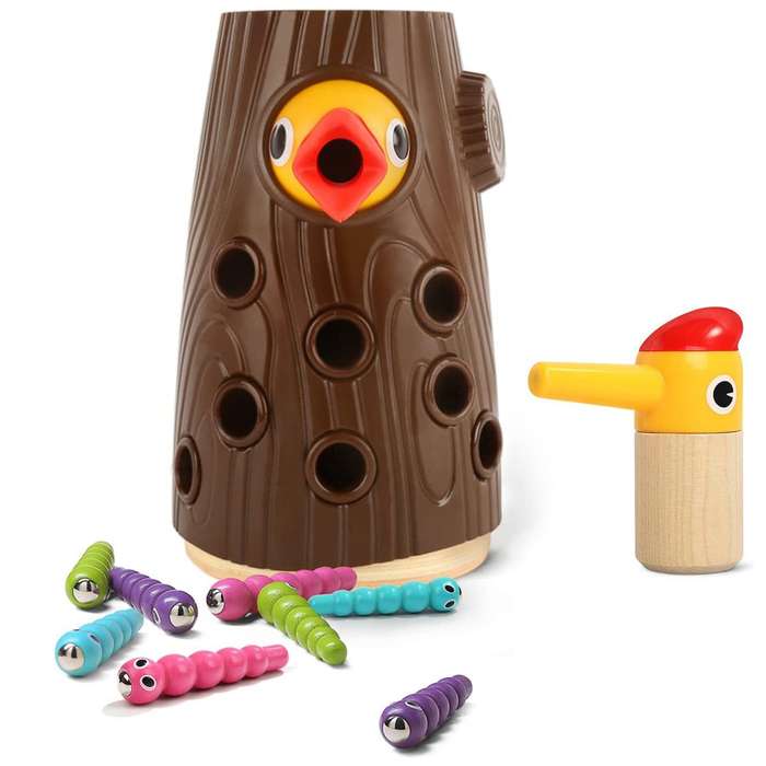 Montessori Toys 2-4 Year Old Magnetic Bird Feeding Game Learning Fine Motor