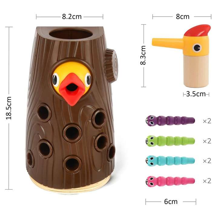 Montessori Toys 2-4 Year Old Magnetic Bird Feeding Game Learning Fine Motor