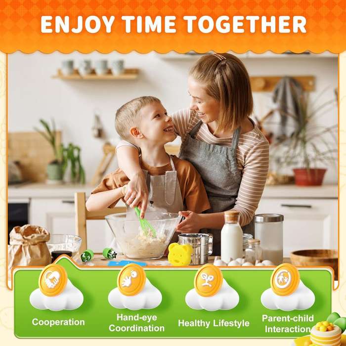17 piece Kids Cooking Set Montessori Kitchen Toys Safe Knives Cutting Board