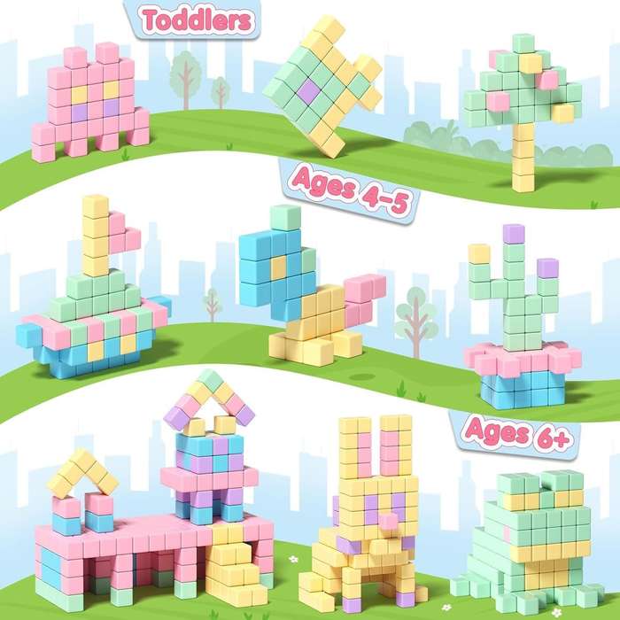 45-piece Magnetic Blocks STEM Magnet Building Cubes for Kids Toddler Learning