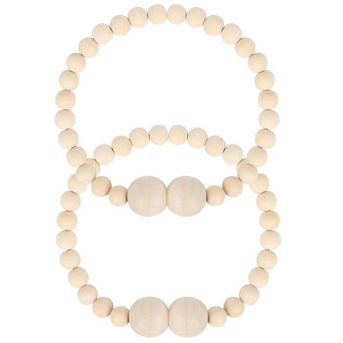 2Pack Wooden Bead Magnetic Curtain Tiebacks Curtain Holdbacks Strong Magnet