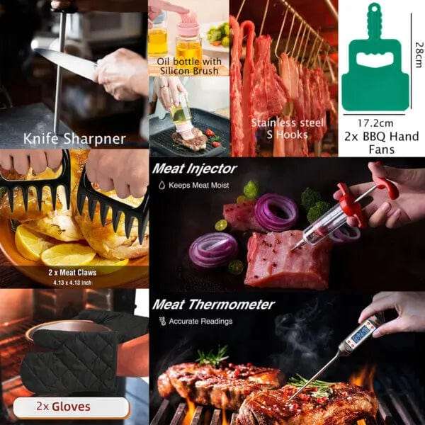 40 Piece Braai Grilling Tools Set & BBQ Utensils