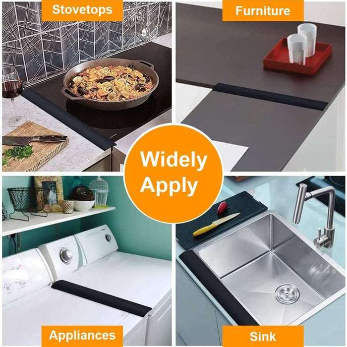 3 Piece Silicone Kitchen Stove Counter Gap Filler
