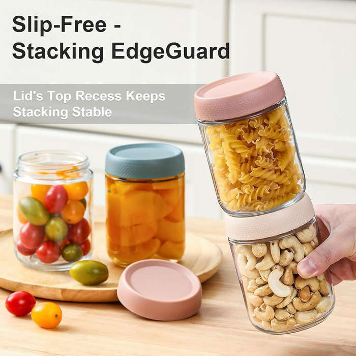Cart in Mart 6-pack Overnight Oats Glass Jars Mason Containers With Airtight Lids-475ml