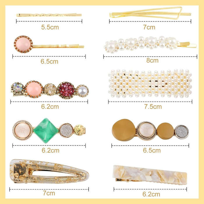 Pearls Resin Hair Clips and Barrettes Hairpins Accessories For Girls - 28 Piece