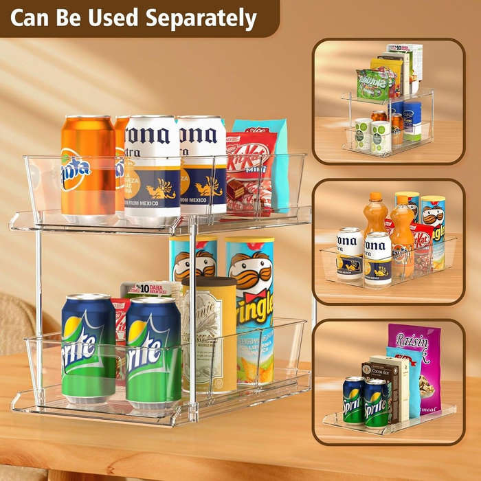 2-Pack Clear Under Sink Organizer | 2-Tier Pull-Out Storage |