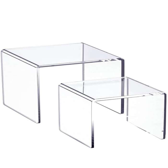2 Pack Clear Cabinet Spice Organiser Shelf For Kitchen Countertop Desk