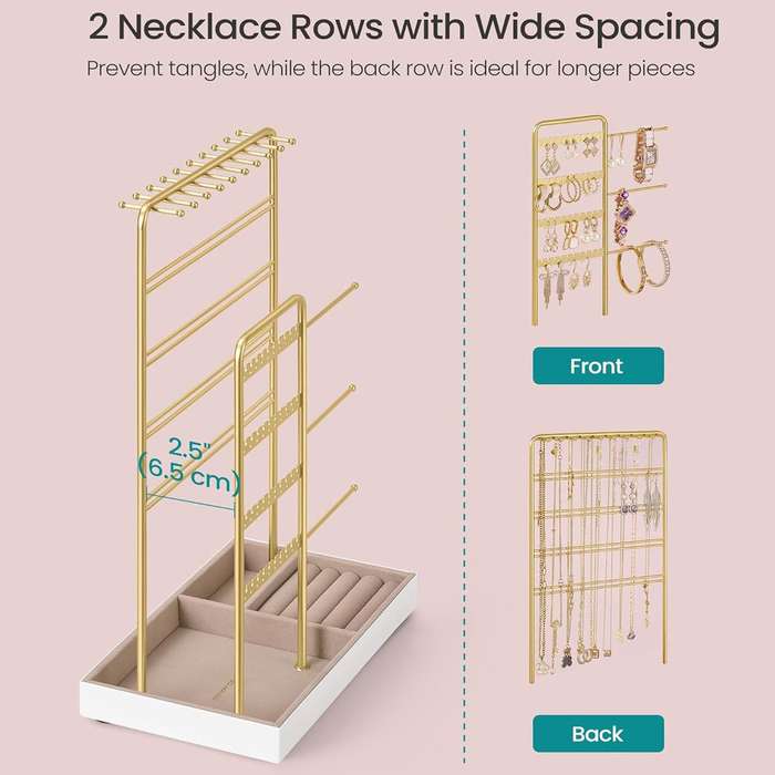 Jewelry Holder Organiser Stand For Necklace Bracelet Earring Studs Display-