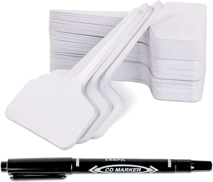 100 Piece Waterproof Plastic Plant Name Labels Garden Tags & Marker-10cm