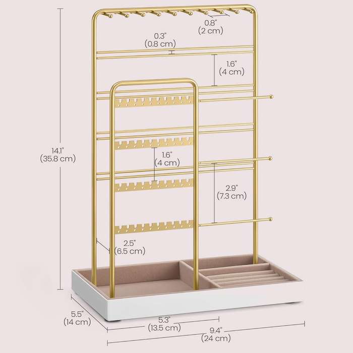 Jewelry Holder Organiser Stand For Necklace Bracelet Earring Studs Display-