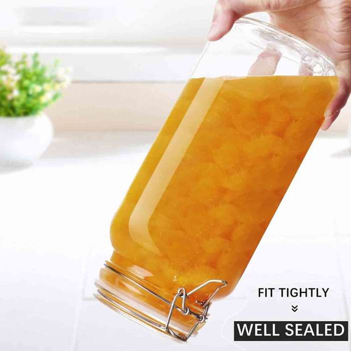 3 Pack Airtight Glass Food Storage Containers Canister With Clip/Lid |