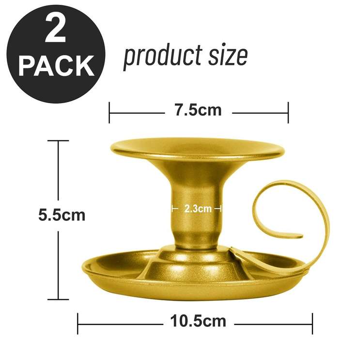 2 Pack Candle Holder Taper Candlestick Stand With Handles Table Decoration-