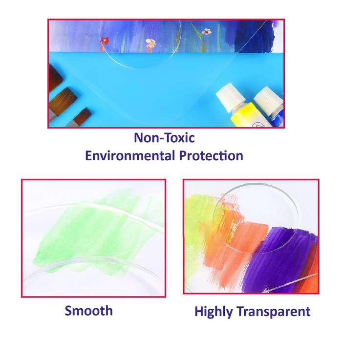2 Pack Clear Acrylic Paint Palette With Thumb Hole 30x20cm Easy Clean Art
