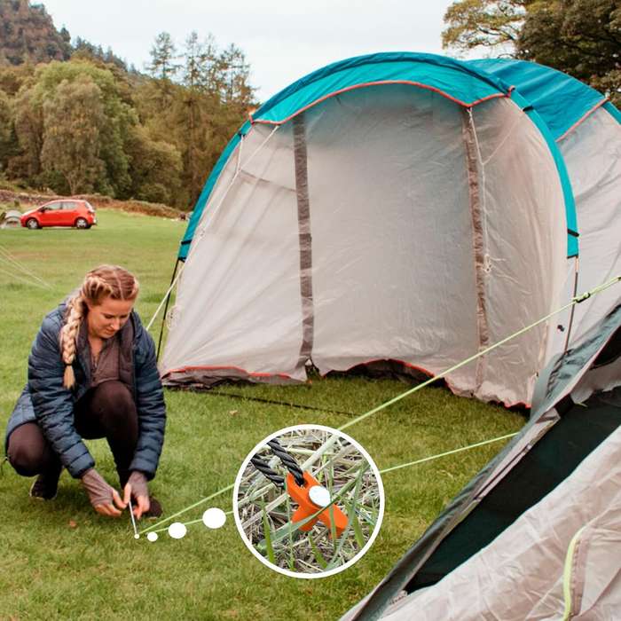 10 Pack Tent Stakes Heavy Duty Pegs 27cm For Camping Yard With 12m Ropes