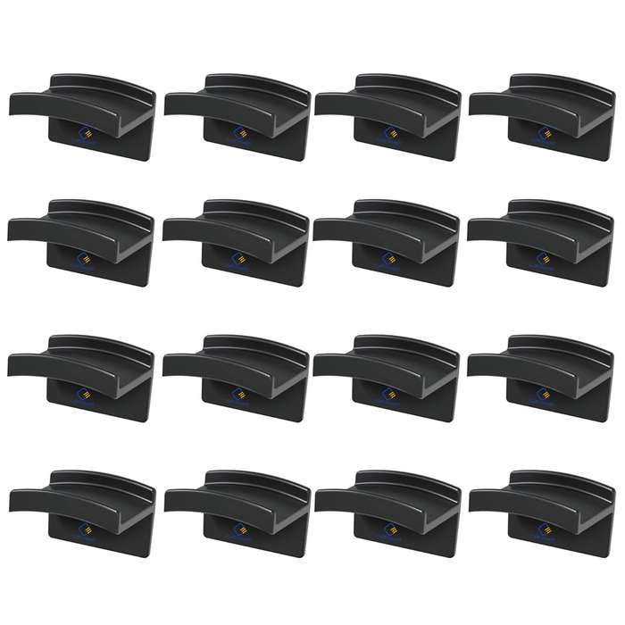 16 Pack Adhesive Hat Hooks For Hanging Caps Headphones Organiser For Wall - Black