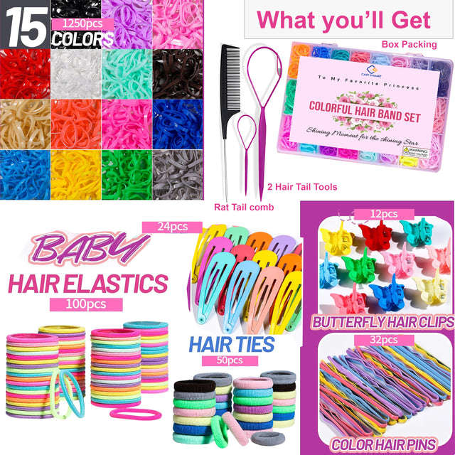 1471 Piece Elastic Hair Ties Accessories For Little Girls Baby Bands & Clip