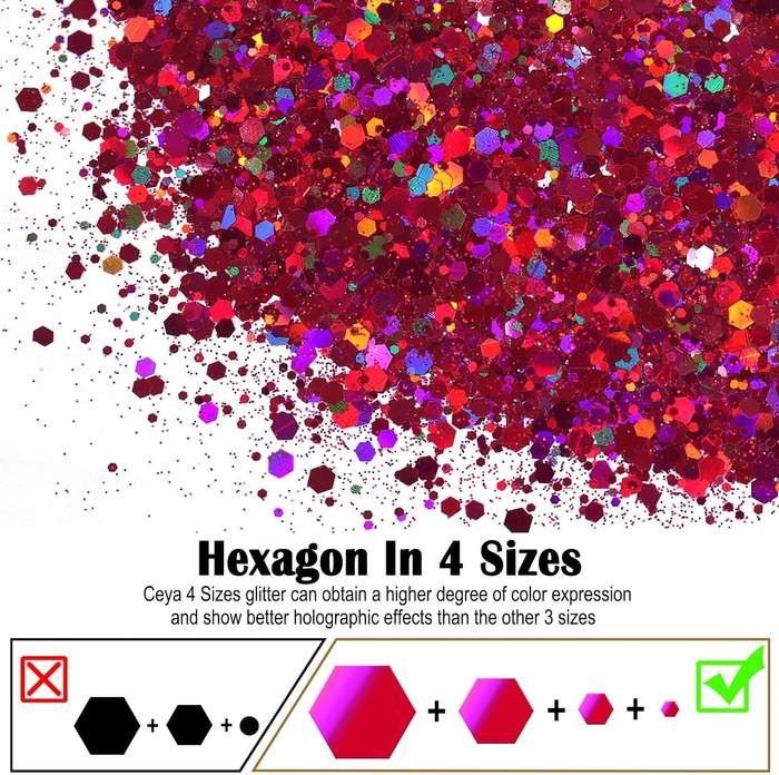 Holographic Chunky Glitter Metallic Bulk Laser Sequin For Nail Craft 150g