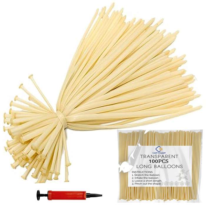 100 Pack Clear Long Balloons For Animal Twisting Tying Arch Magic Modeling