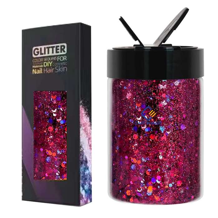 Holographic Chunky Glitter Metallic Bulk Laser Sequin For Nail Craft 150g