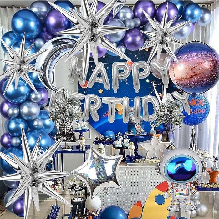 8 Pack Star Balloons Burst Star Aluminum Foil Birthday Wedding Party Supply - Silver