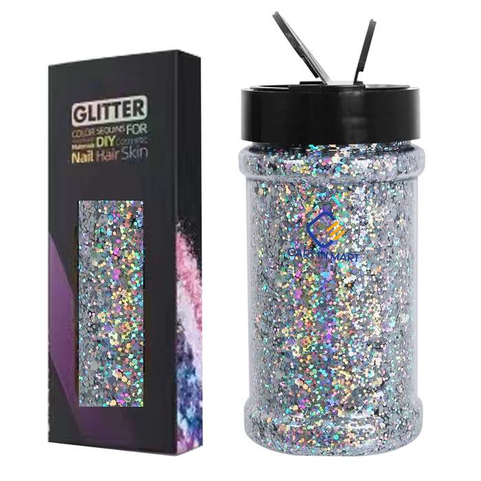 Holographic Chunky Glitter Metallic Bulk Laser Sequin For Nail Craft 150g