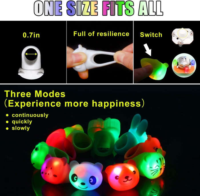 30 Pack LED Light Up Bumpy Rings Glow in The Dark Kids Party Favor Supplies