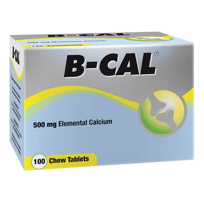 B-Cal - 500mg Elemental Calcium Chewable Tablets -100 Tablets