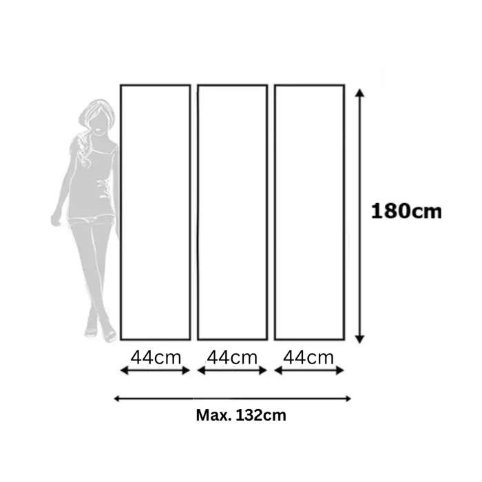 Partition Room Divider - Three-Panel Folding Privacy Screen Room Divider with Solid Wooden Frames