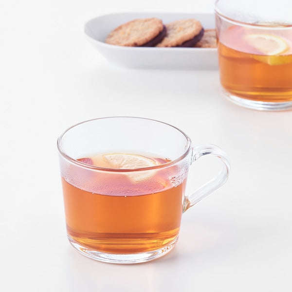 Set of 4 Clear Glass Cups with Handle - 300ml