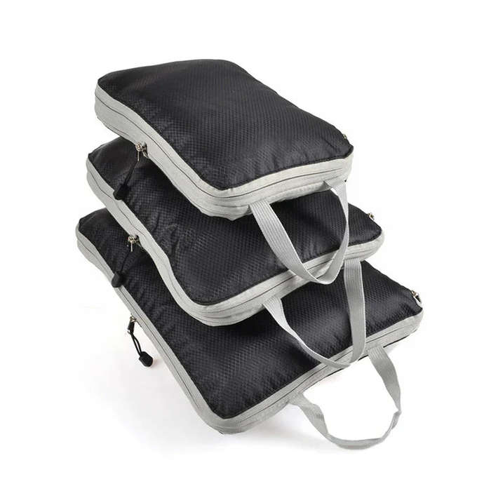 3Pcs Travel Storage Bag Compressible Packing Cubes