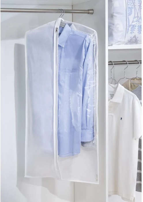 Lightweight Clear Full Zipper Garment Bags - 5 Pack