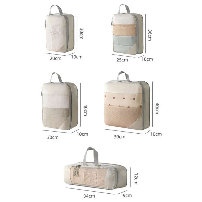 5pc Collapsible Compression Packing Cubes