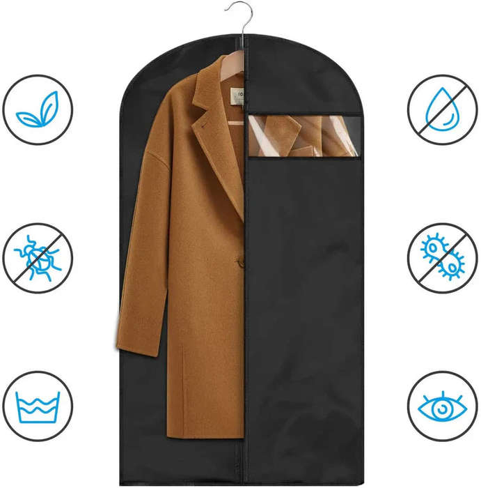 Black Garment Cover with Window - 5 Pack