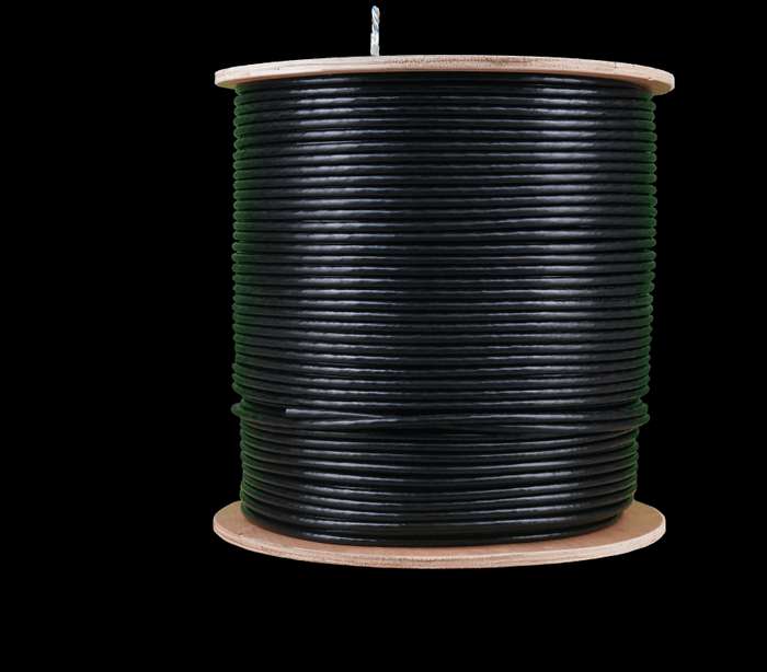 Acconet CAT6 UV Outdoor Ethernet Cable 500m Black Solid Copper SF/TP Roll | CAT6U-500-SC