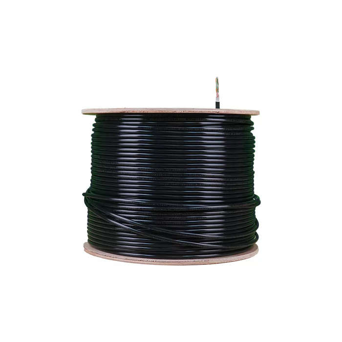 Essential CAT6 UV Outdoor Ethernet Cable 305m Black Solid Copper SF/TP Pull Box | CAT6U-305-SC-GEN