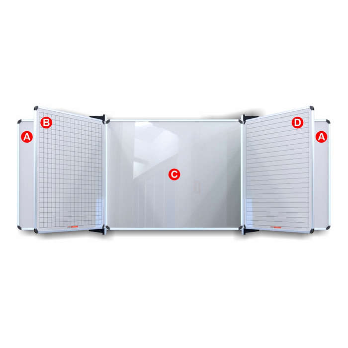 EDUCATIONAL BOARD S/LEAF 1220*910 MAG WHITE SQUARES 1 SIDE