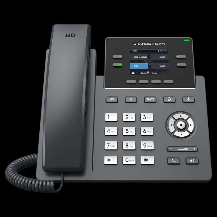 Grandstream 2-Line Carrier Desk Phone 2x Gigabit Ethernet ports, Supports POE