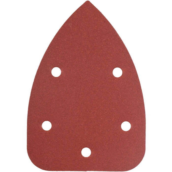 Sanding triangle 220 grit 140 x 140 x 98mm 5/pack w/h hook and loop